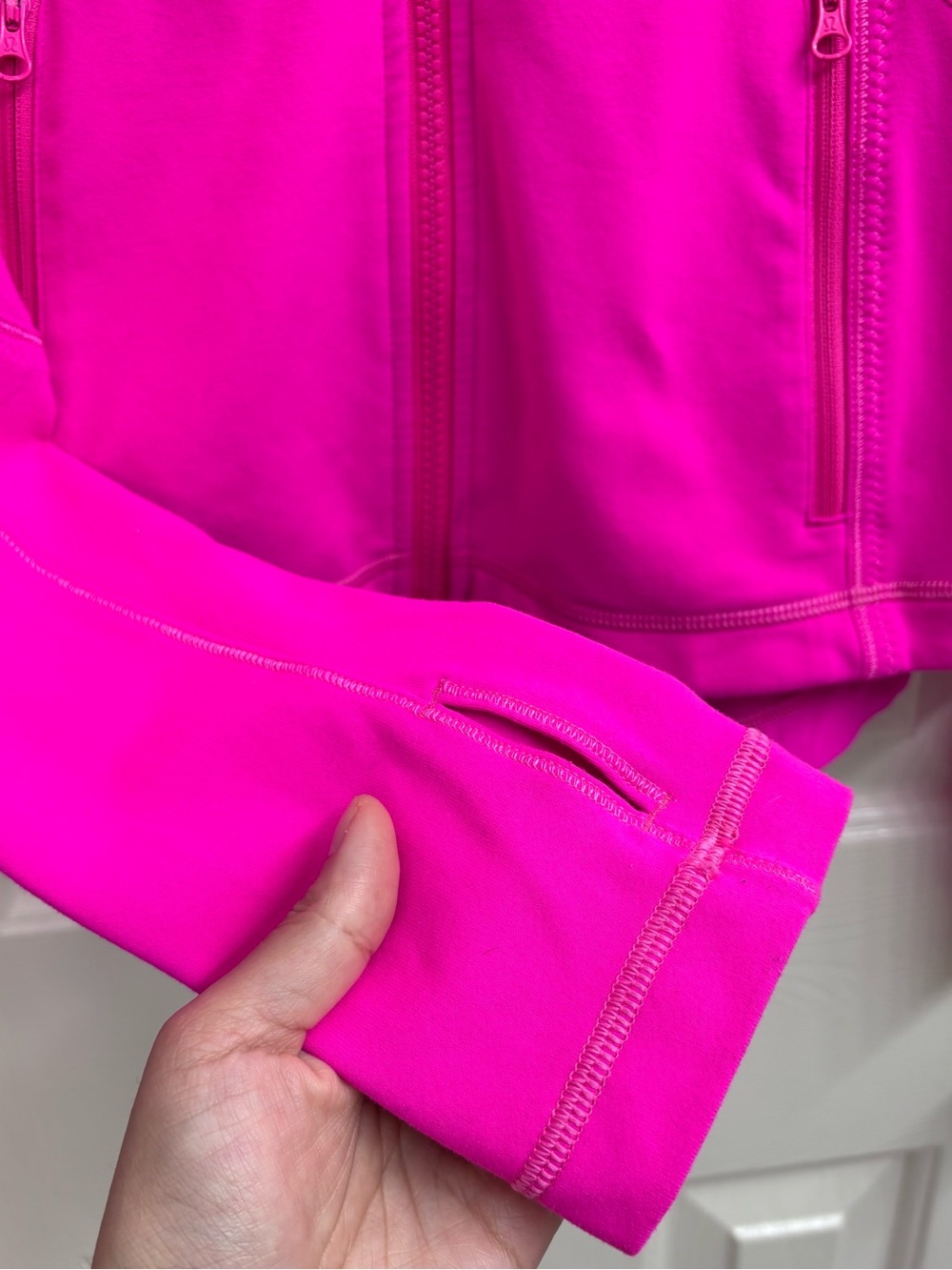 Lululemon Forme Jacket in Raspberry Glo Light/Hyper Stripe Raspberry Glow Light - Picture 9 of 16